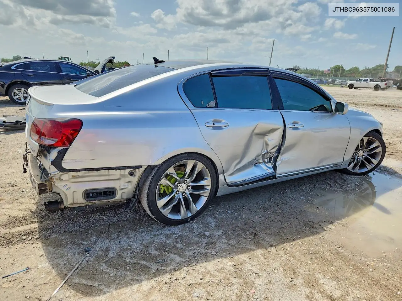 2007 Lexus Gs 450H VIN: JTHBC96S575001086 Lot: 60964526