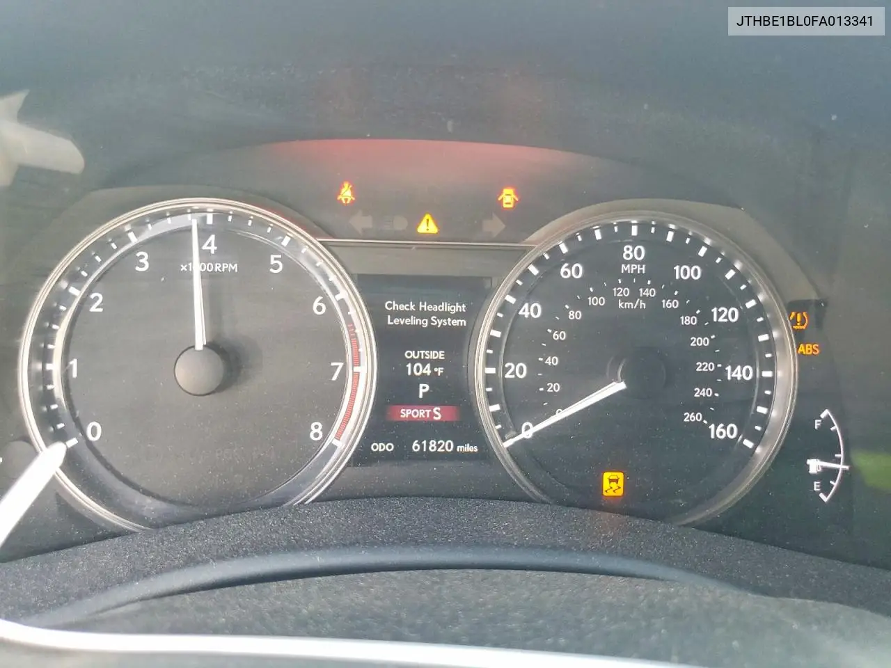 2015 Lexus Gs 350 VIN: JTHBE1BL0FA013341 Lot: 61135516