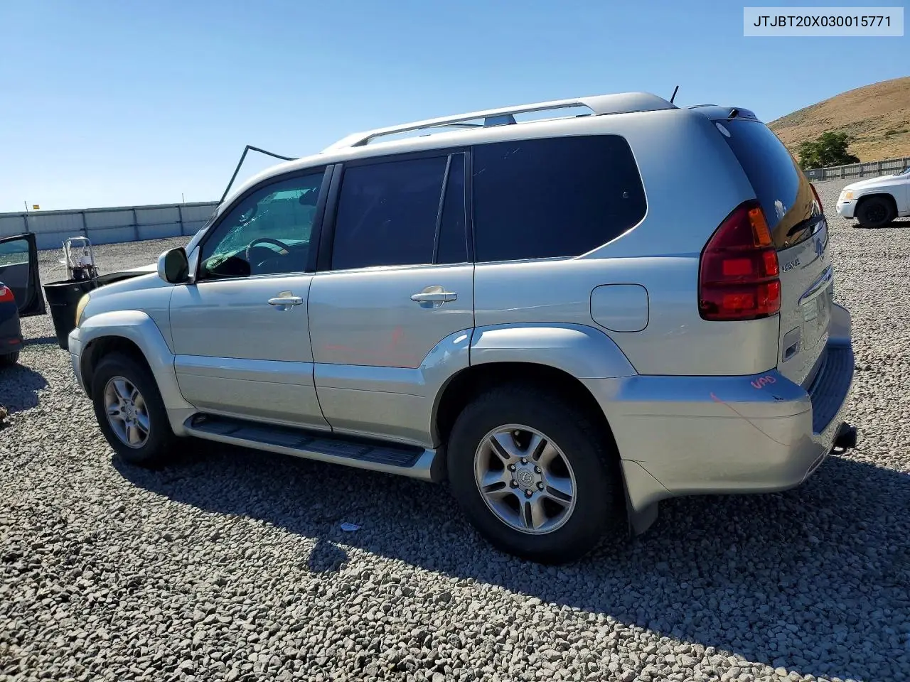 2003 Lexus Gx 470 VIN: JTJBT20X030015771 Lot: 61055426