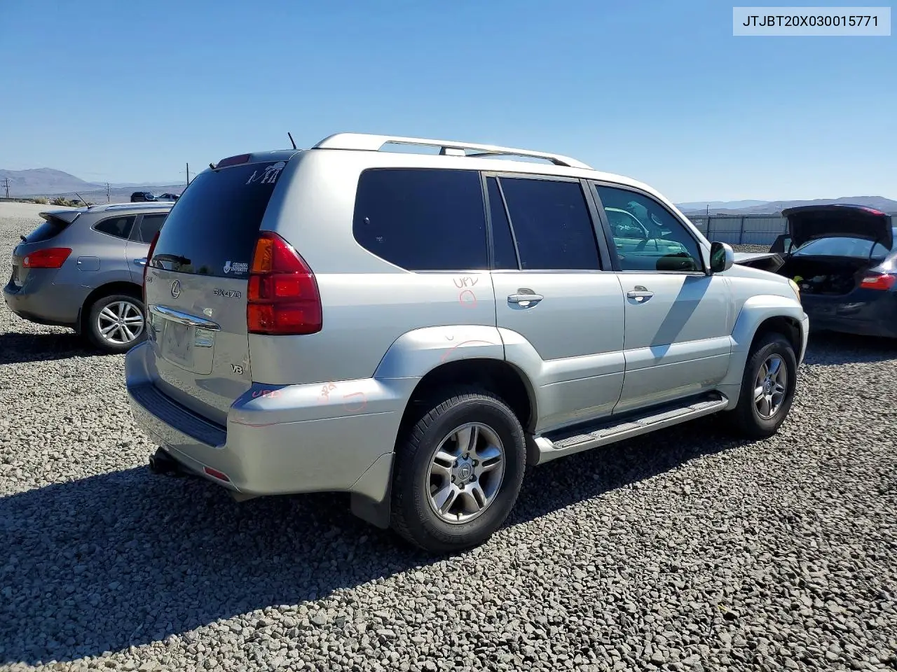2003 Lexus Gx 470 VIN: JTJBT20X030015771 Lot: 61055426