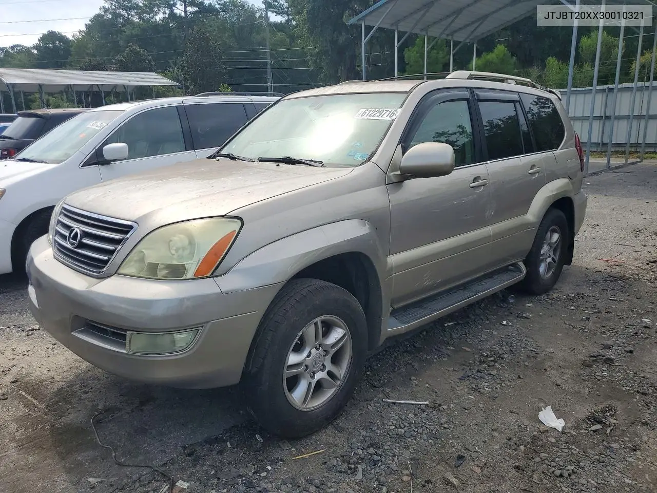 2003 Lexus Gx 470 VIN: JTJBT20XX30010321 Lot: 61229716