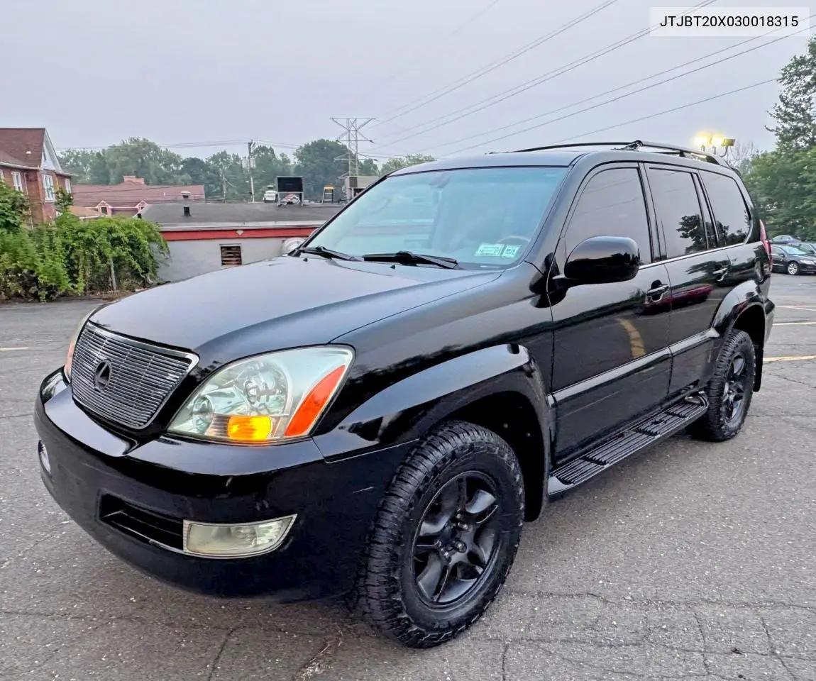 2003 Lexus Gx 470 VIN: JTJBT20X030018315 Lot: 61908936