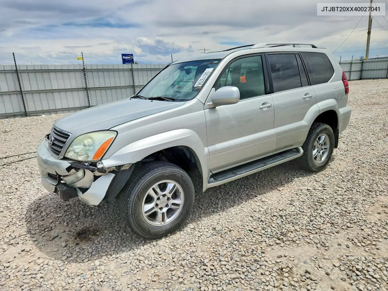 2004 Lexus Gx 470 VIN: JTJBT20XX40027041 Lot: 58319296