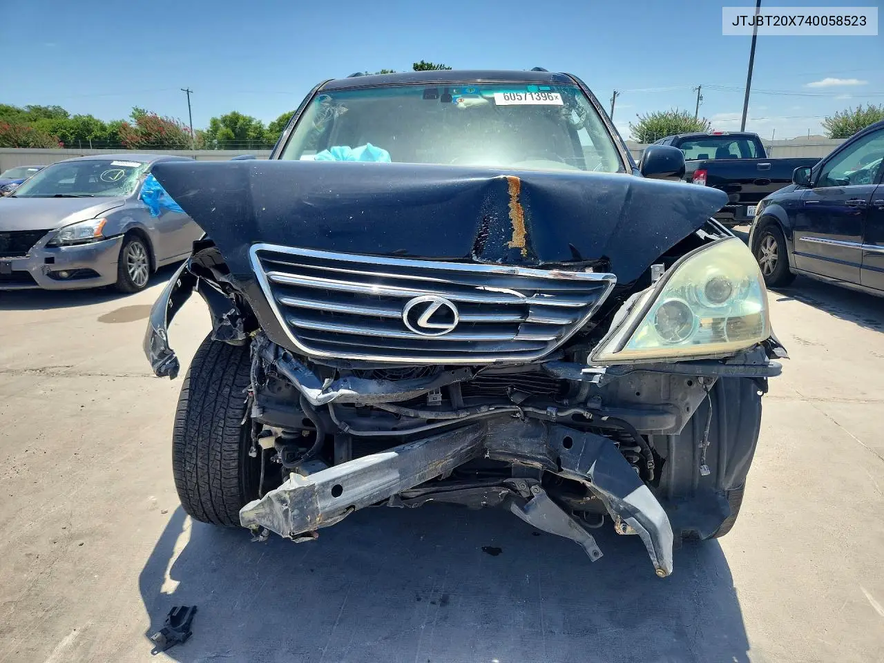2004 Lexus Gx 470 VIN: JTJBT20X740058523 Lot: 60571396