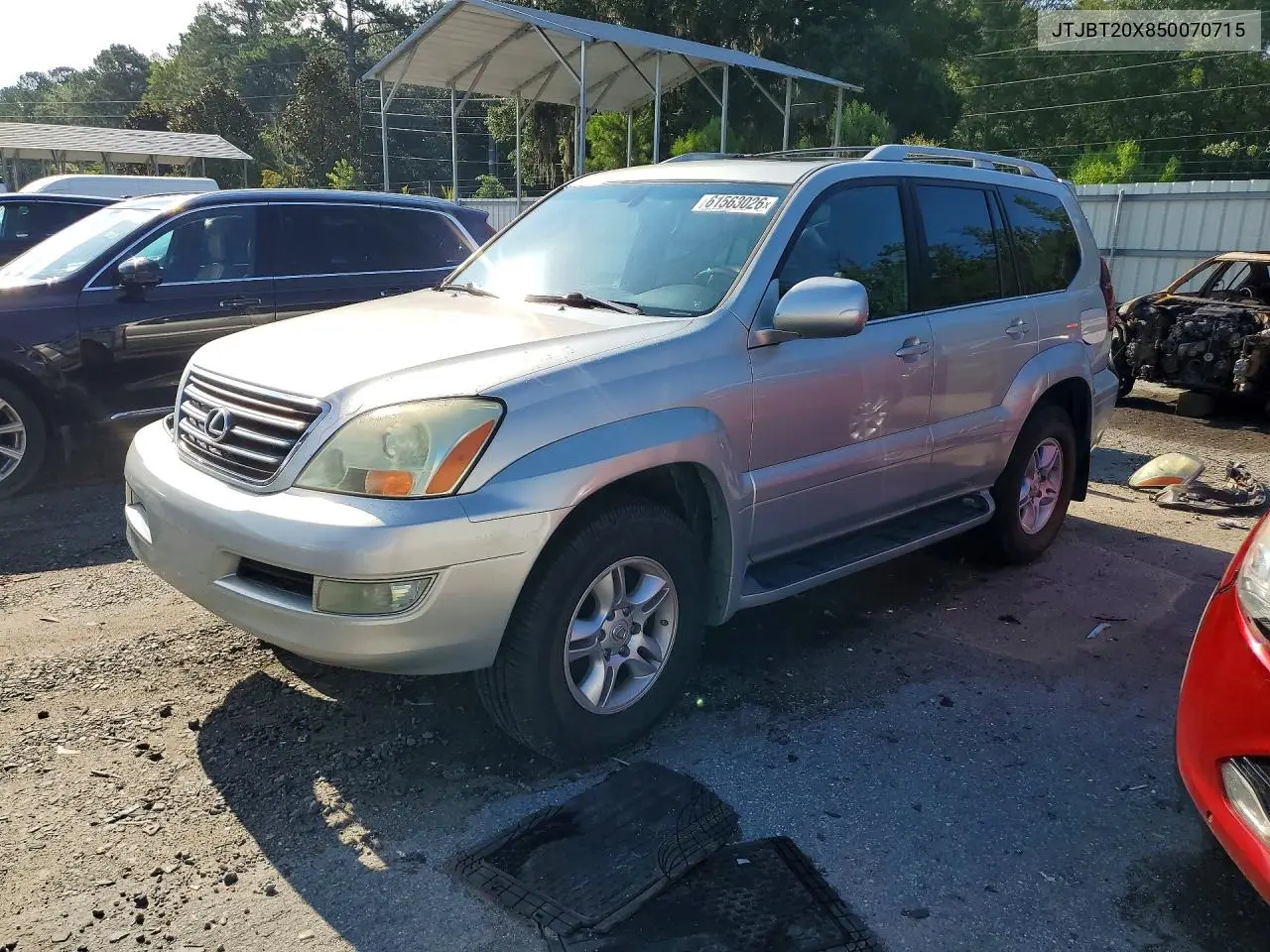 2005 Lexus Gx 470 VIN: JTJBT20X850070715 Lot: 61563026