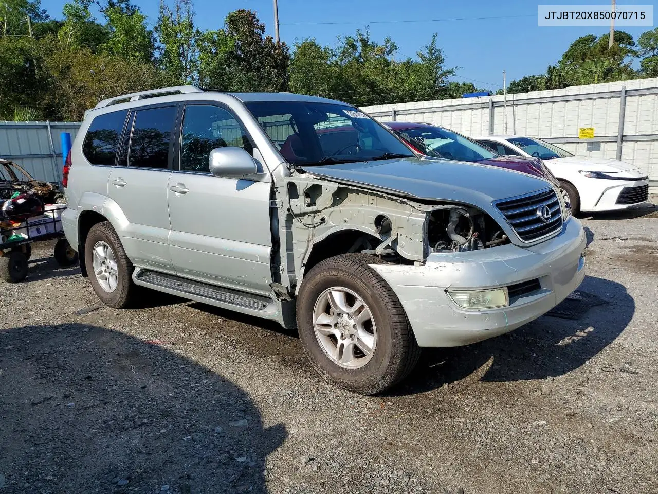 2005 Lexus Gx 470 VIN: JTJBT20X850070715 Lot: 61563026