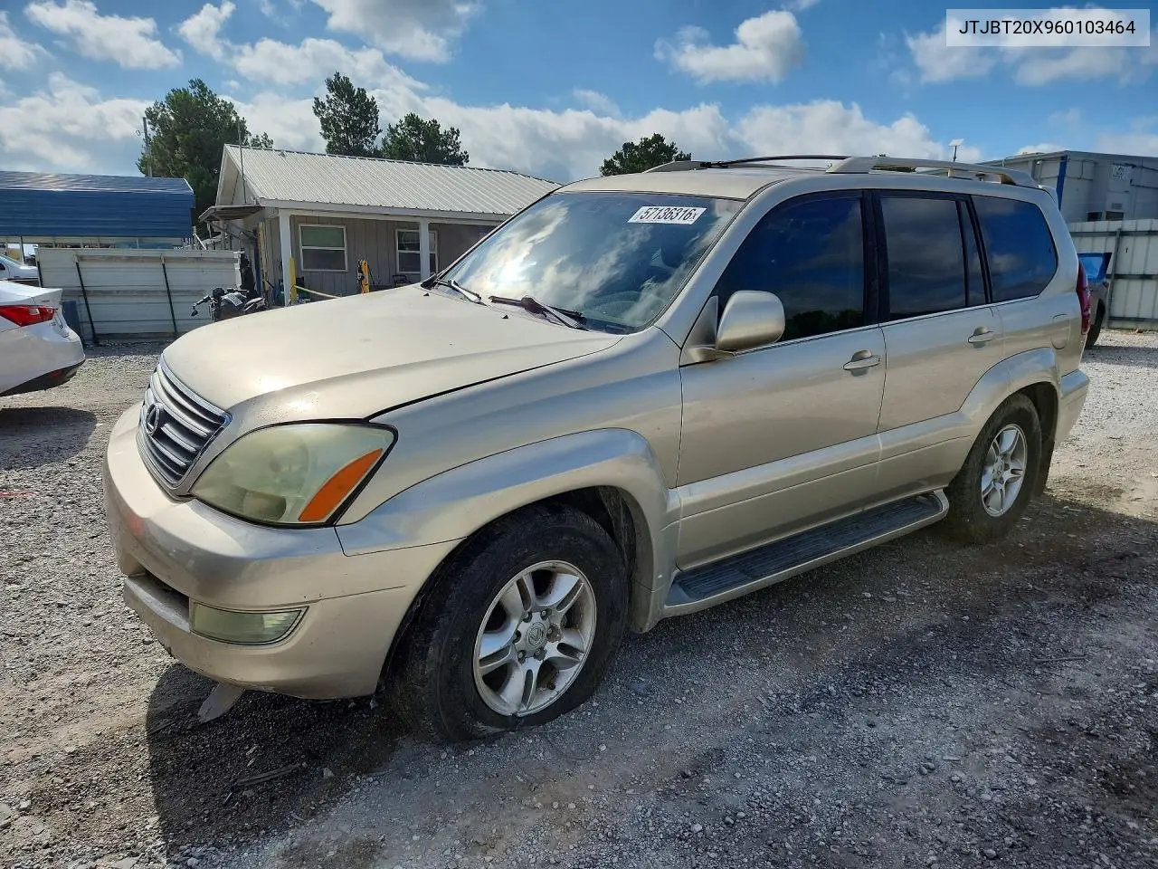 2006 Lexus Gx 470 VIN: JTJBT20X960103464 Lot: 57136316