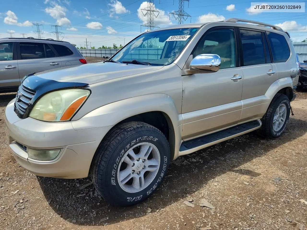 2006 Lexus Gx 470 VIN: JTJBT20X260102849 Lot: 58512096