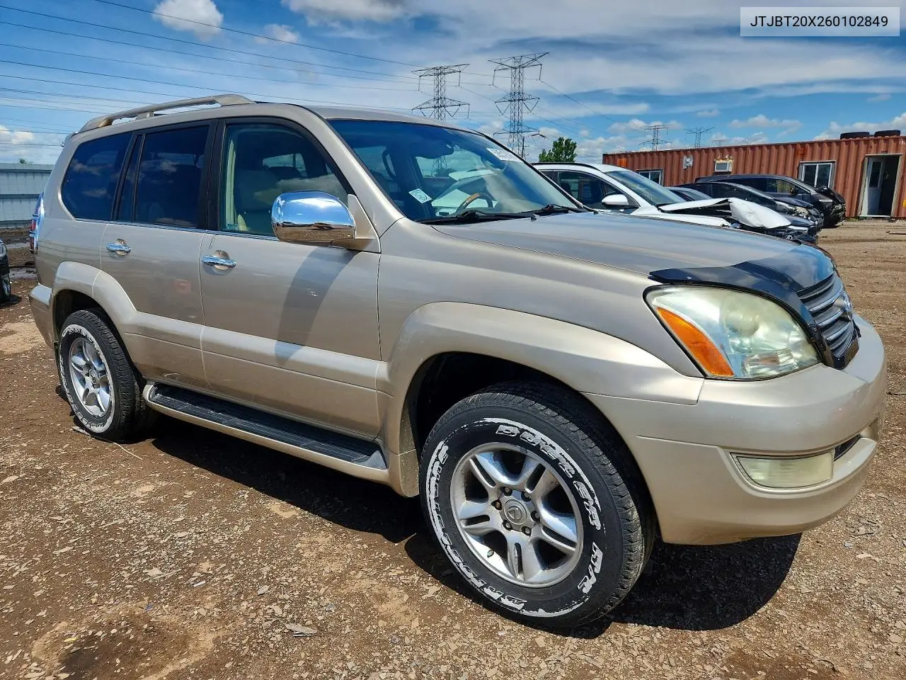 2006 Lexus Gx 470 VIN: JTJBT20X260102849 Lot: 58512096