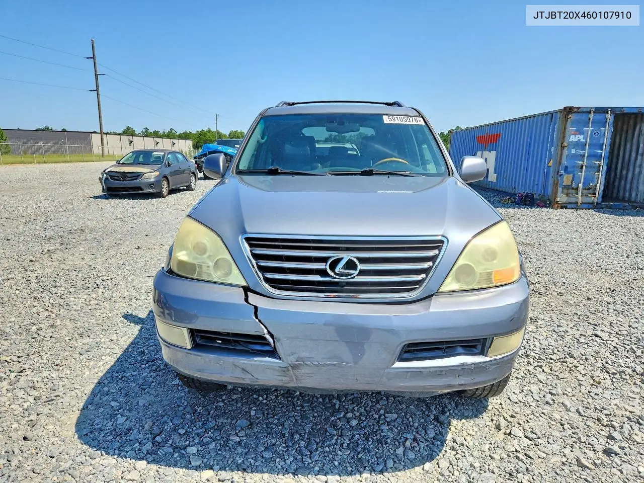 2006 Lexus Gx 470 VIN: JTJBT20X460107910 Lot: 59105976