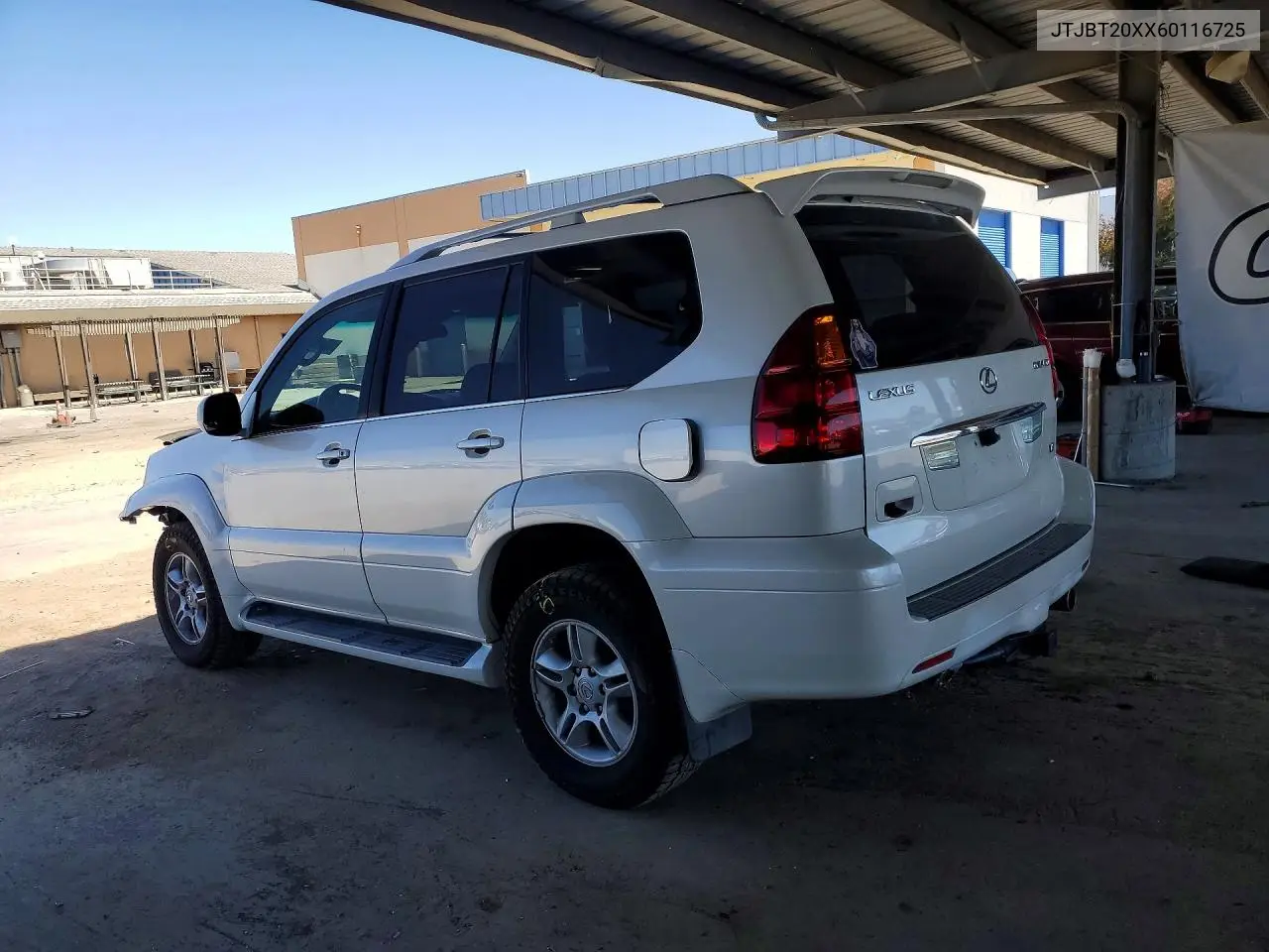 2006 Lexus Gx 470 VIN: JTJBT20XX60116725 Lot: 60455036