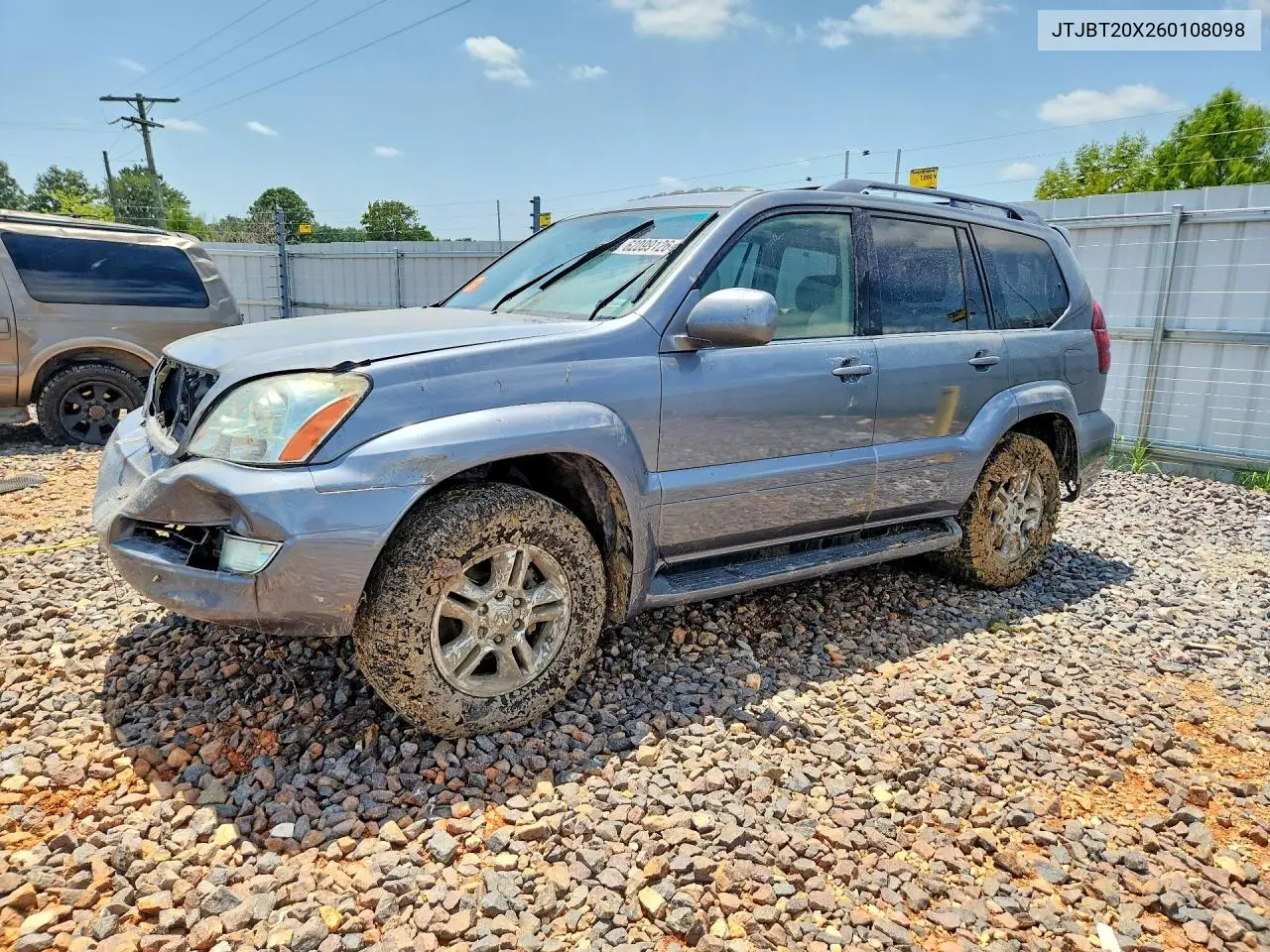 2006 Lexus Gx 470 VIN: JTJBT20X260108098 Lot: 62099126