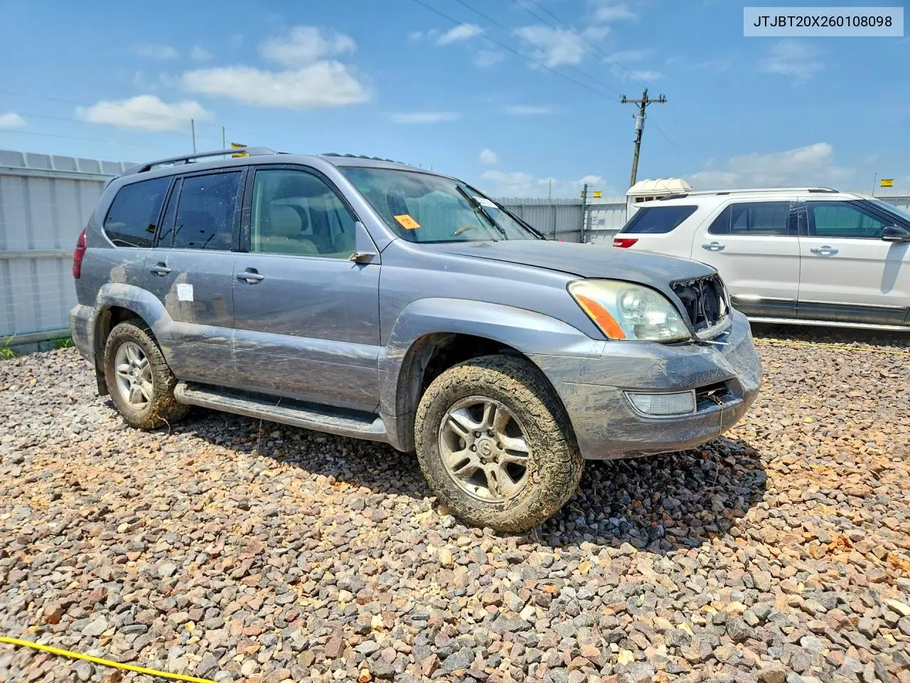 2006 Lexus Gx 470 VIN: JTJBT20X260108098 Lot: 62099126