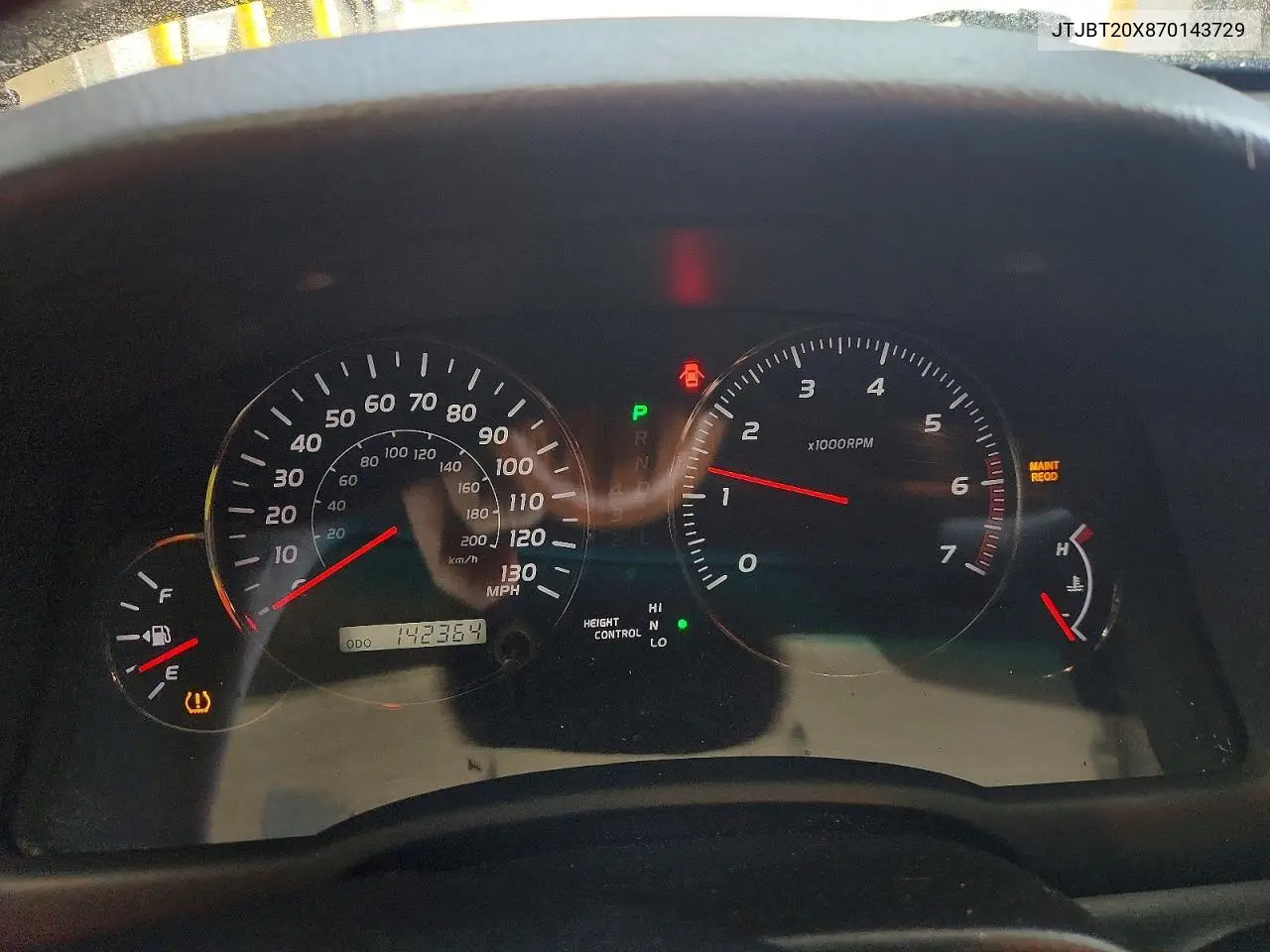 2007 Lexus Gx 470 VIN: JTJBT20X870143729 Lot: 61908506