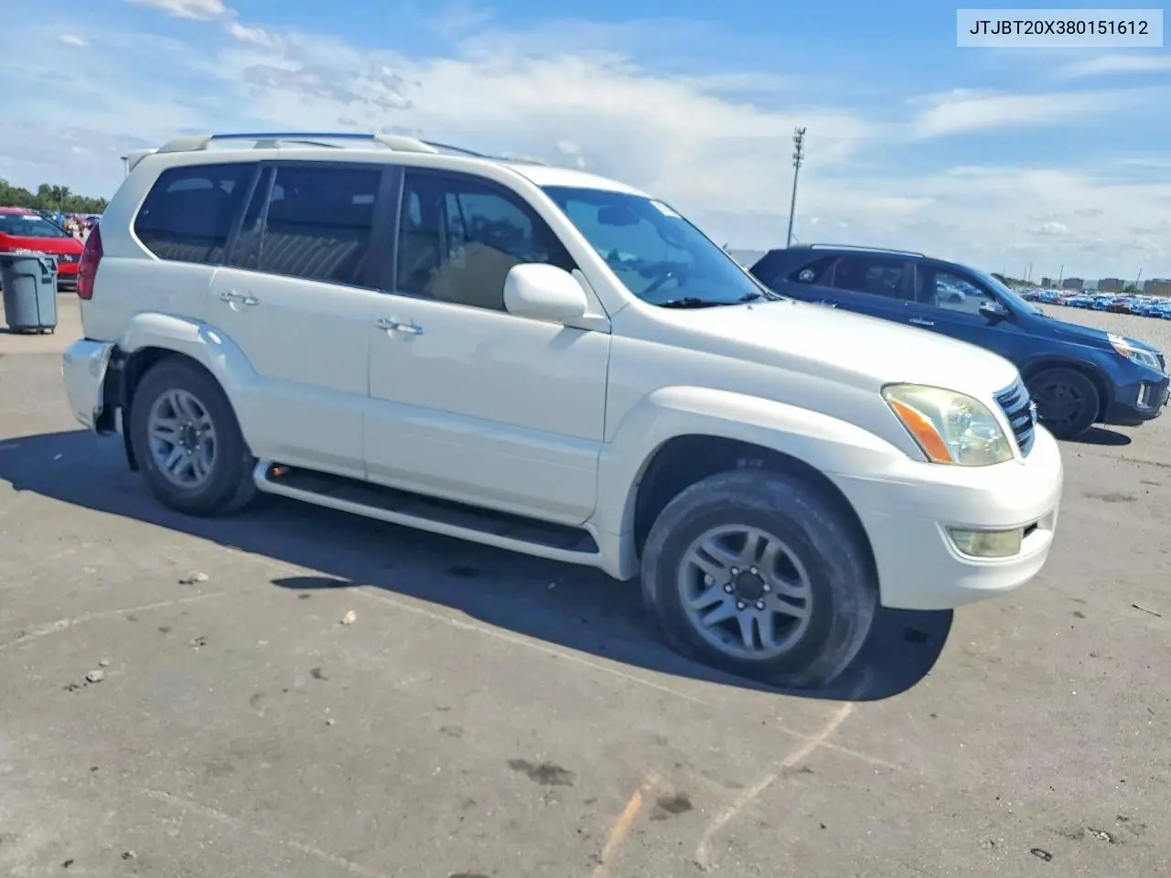 2008 Lexus Gx 470 VIN: JTJBT20X380151612 Lot: 85772425