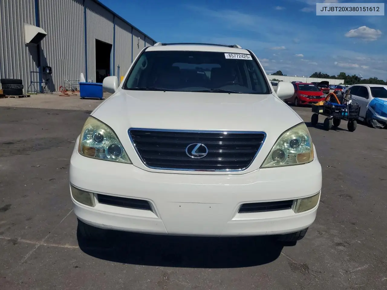 2008 Lexus Gx 470 VIN: JTJBT20X380151612 Lot: 85772425