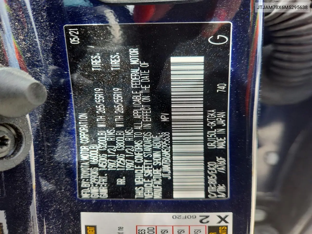 2021 Lexus Gx 460 Premium VIN: JTJAM7BX6M5295638 Lot: 57240596