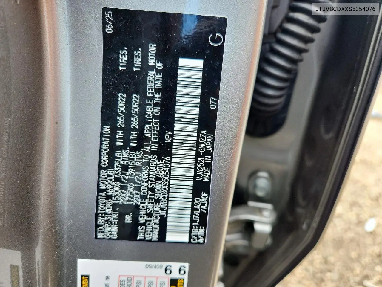 2025 Lexus Gx 550 Luxury+ VIN: JTJVBCDXXS5054076 Lot: 56857606