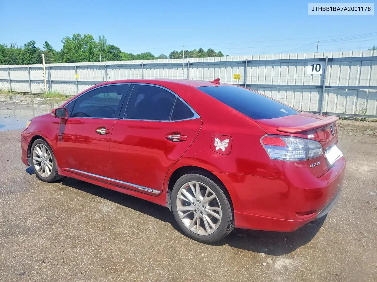 2010 Lexus Hs 250H VIN: JTHBB1BA7A2001178 Lot: 50359456