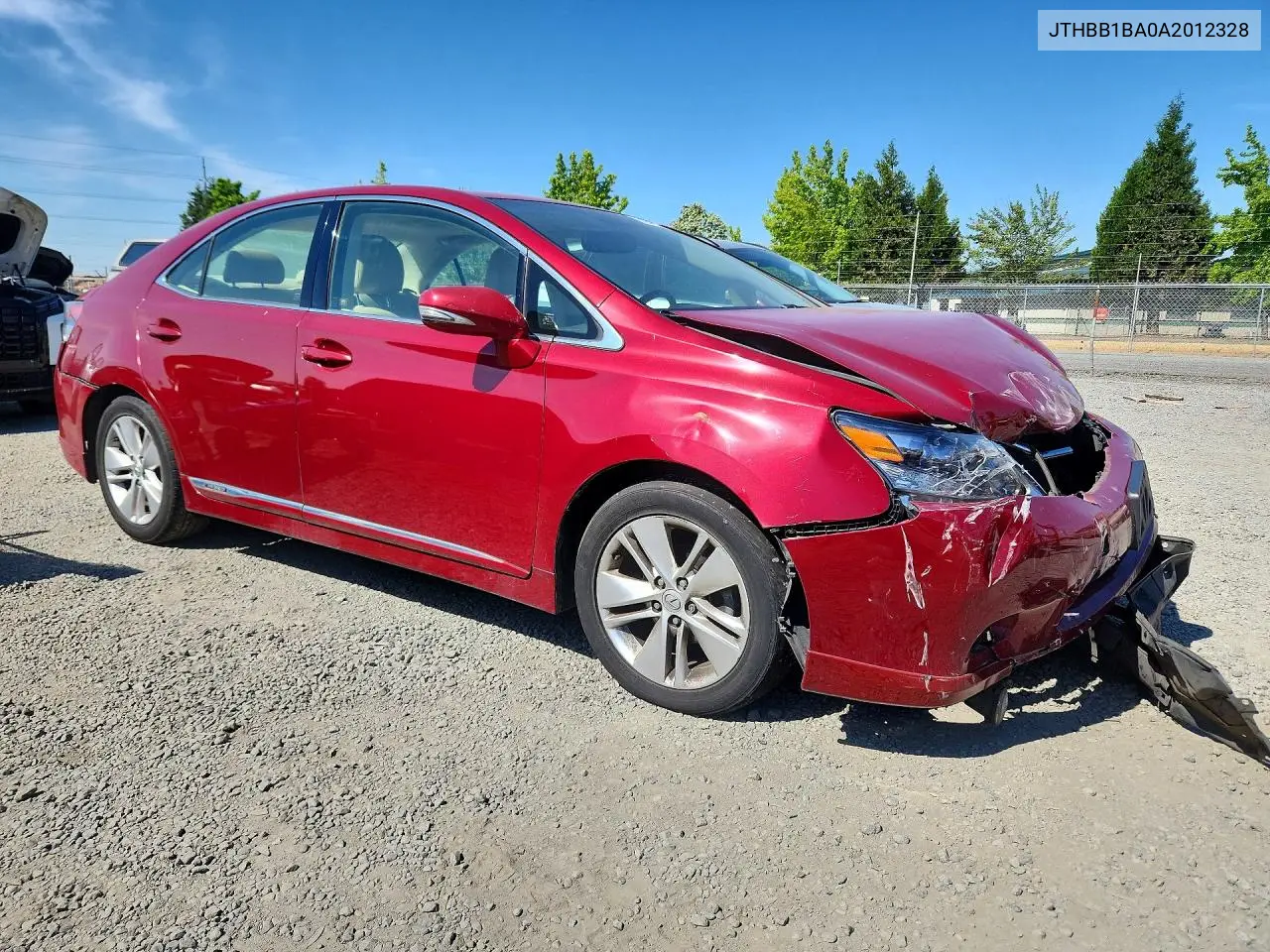 2010 Lexus Hs 250H VIN: JTHBB1BA0A2012328 Lot: 56549856