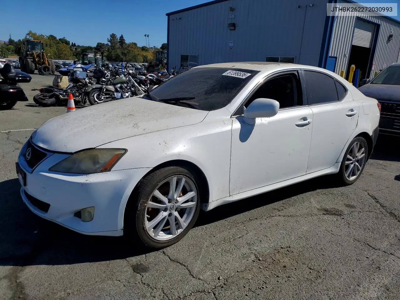 2007 Lexus Is 250 VIN: JTHBK262272030993 Lot: 61399536