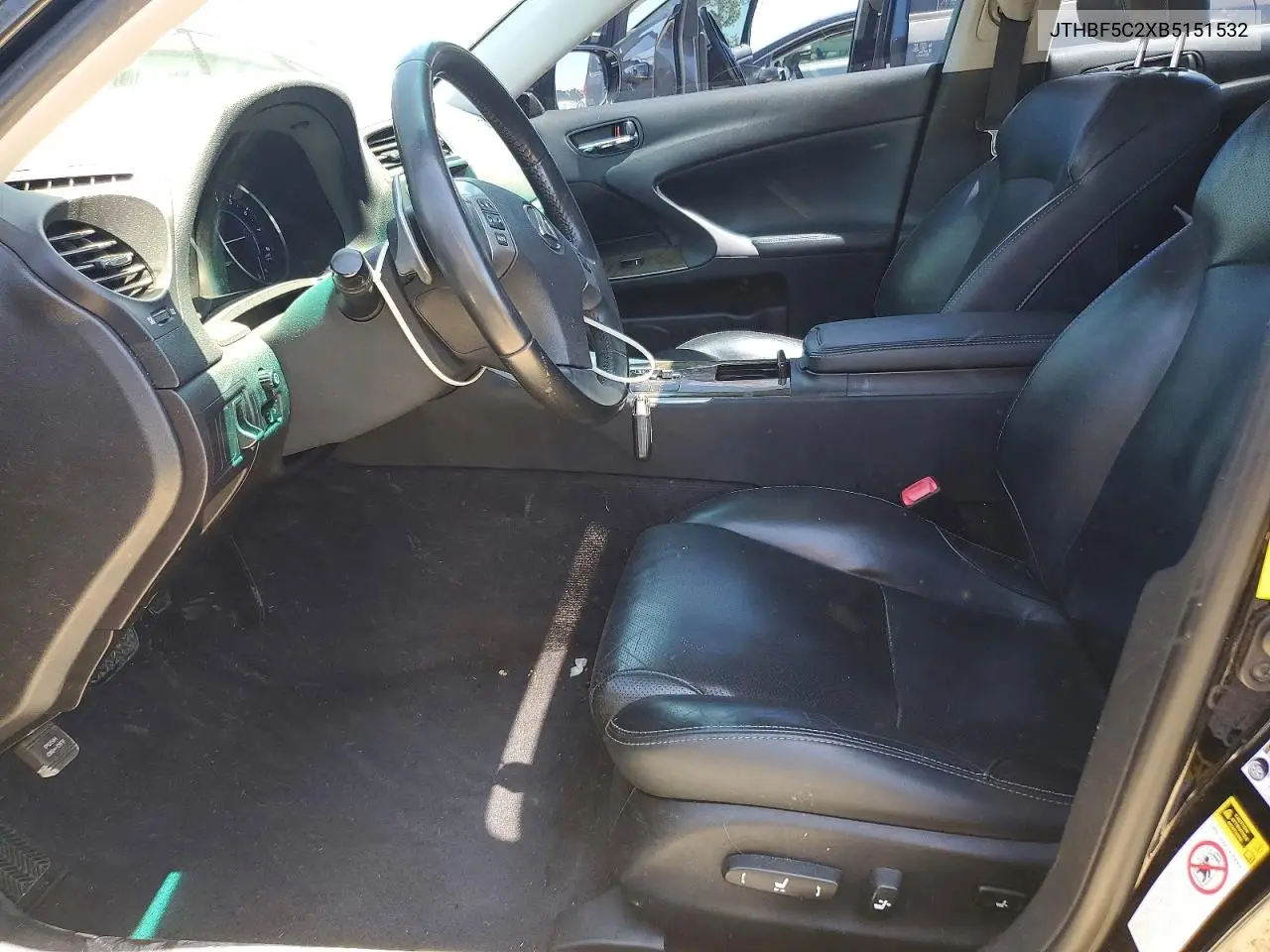 2011 Lexus Is 250 VIN: JTHBF5C2XB5151532 Lot: 60717236