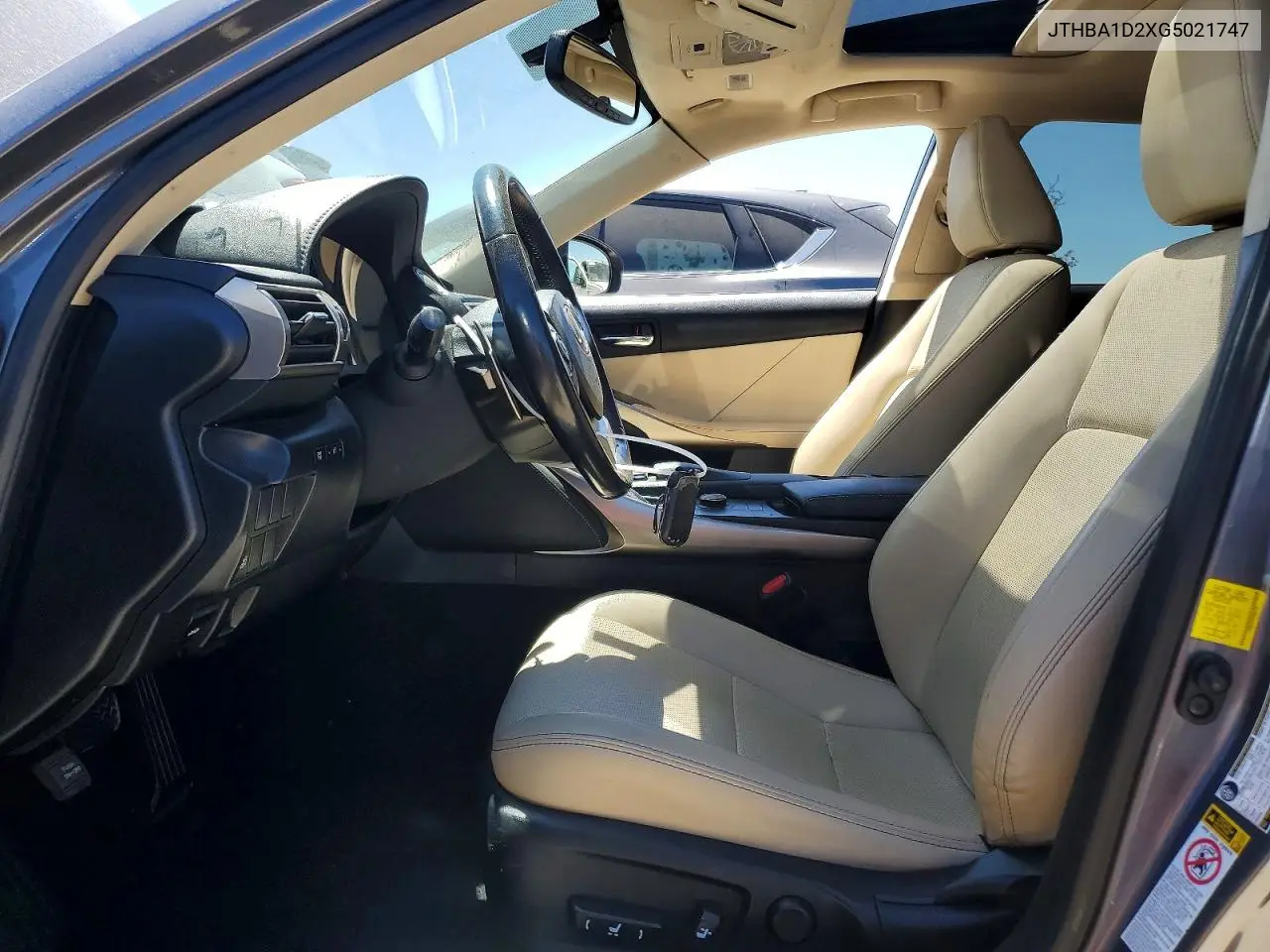 2016 Lexus Is 200T VIN: JTHBA1D2XG5021747 Lot: 60425596