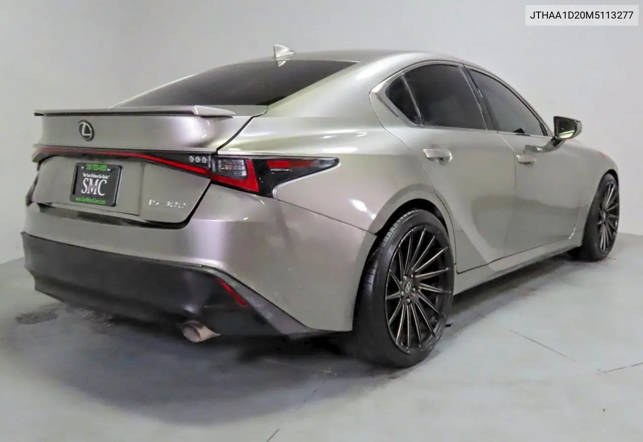 JTHAA1D20M5113277 2021 Lexus Is 300 Base