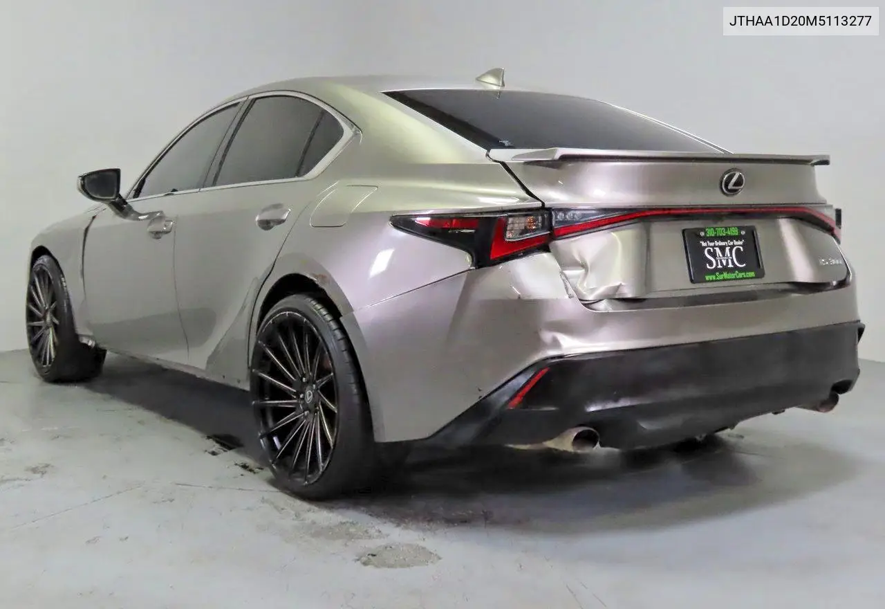 JTHAA1D20M5113277 2021 Lexus Is 300 Base