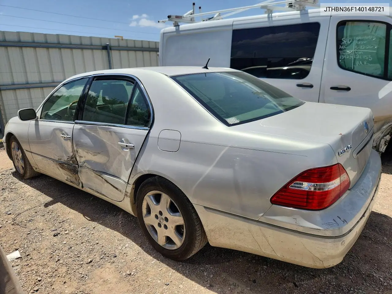 2004 Lexus Ls 430 VIN: JTHBN36F140148721 Lot: 58020166