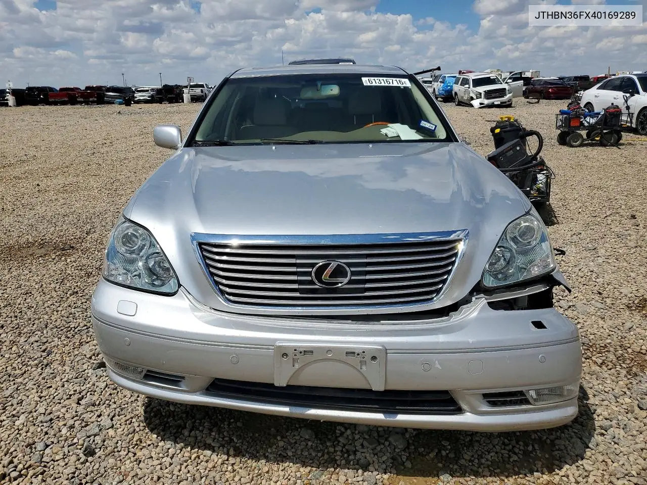 2004 Lexus Ls 430 VIN: JTHBN36FX40169289 Lot: 61316716