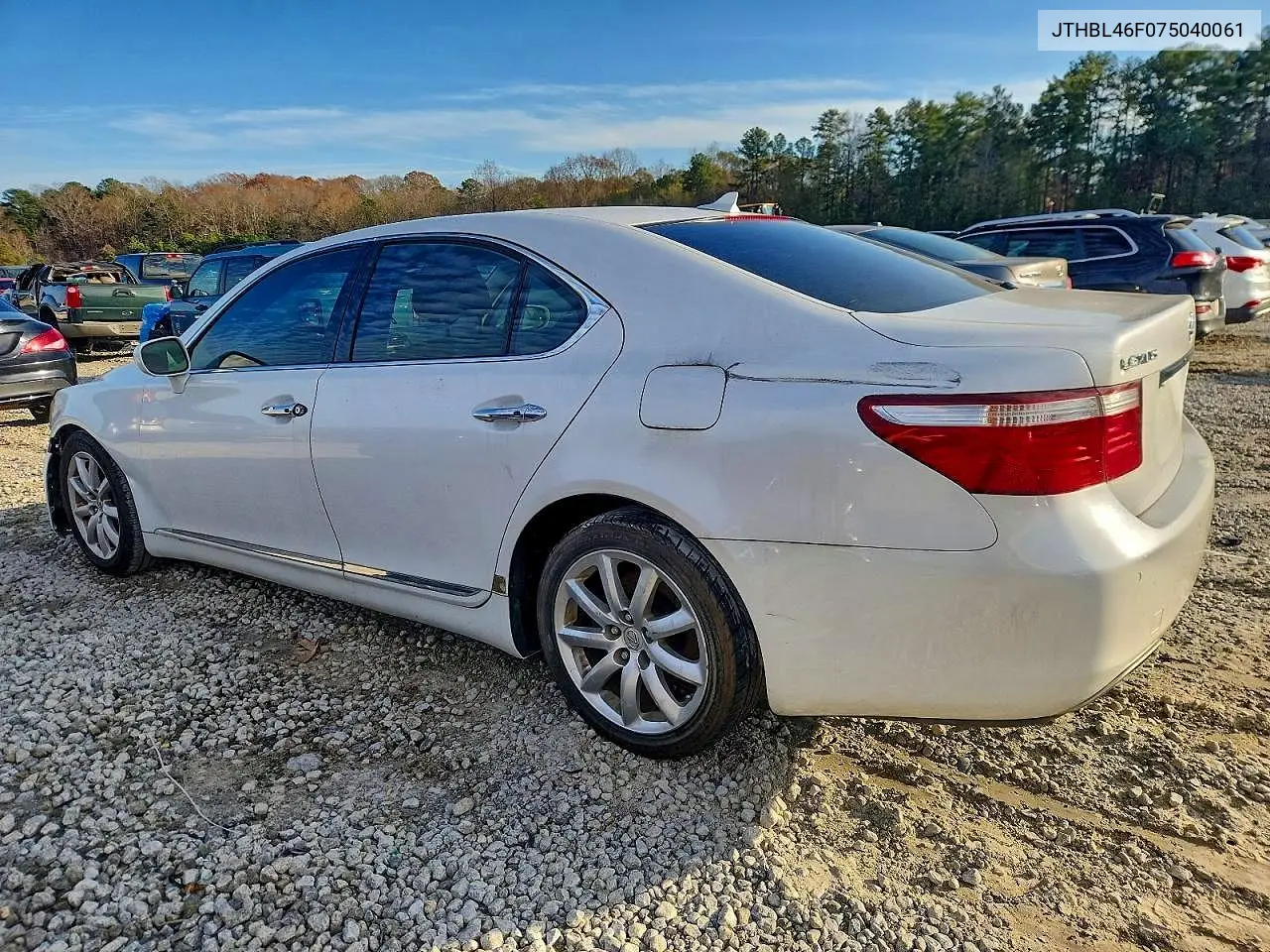 2007 Lexus Ls 460 VIN: JTHBL46F075040061 Lot: 53794546
