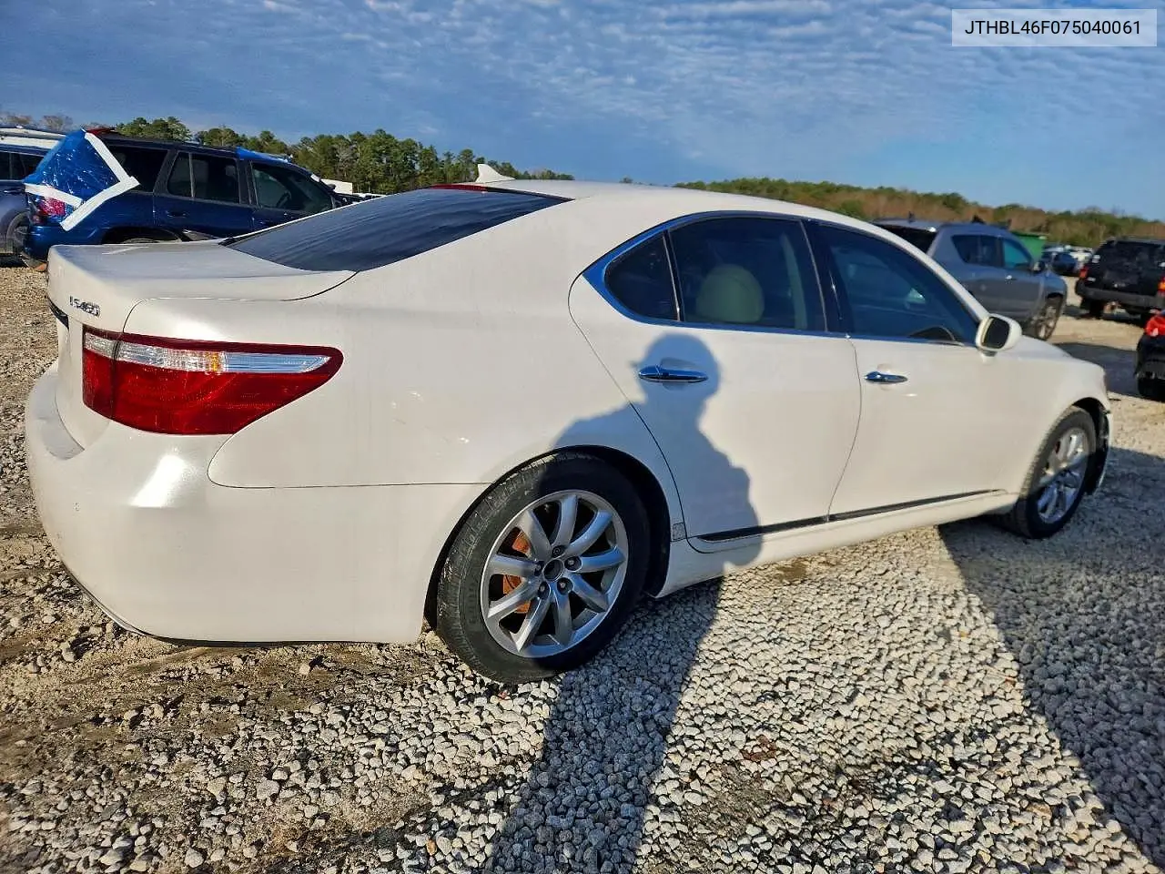 2007 Lexus Ls 460 VIN: JTHBL46F075040061 Lot: 53794546