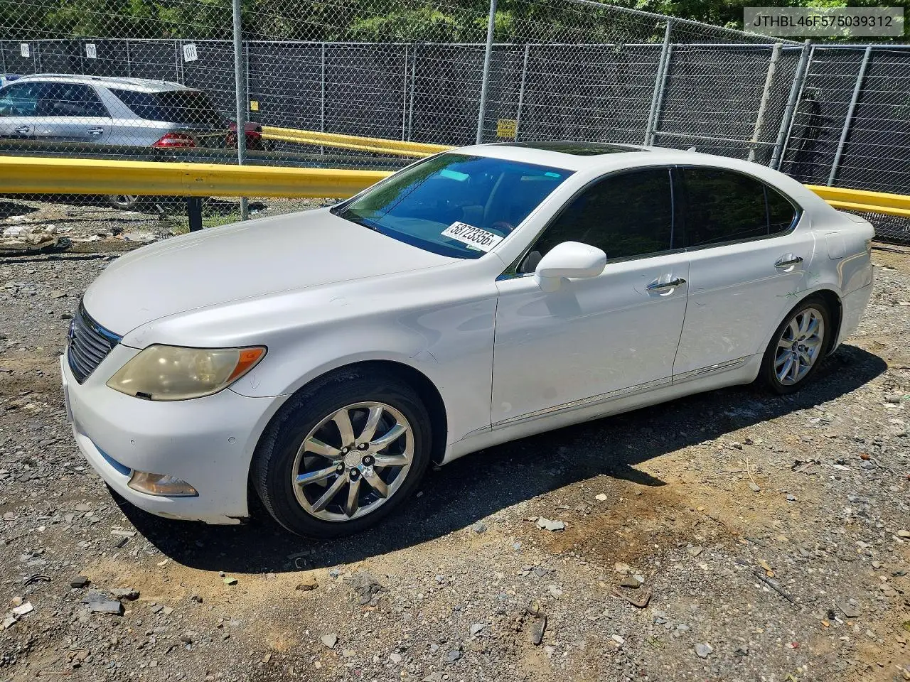 2007 Lexus Ls 460 VIN: JTHBL46F575039312 Lot: 58723356