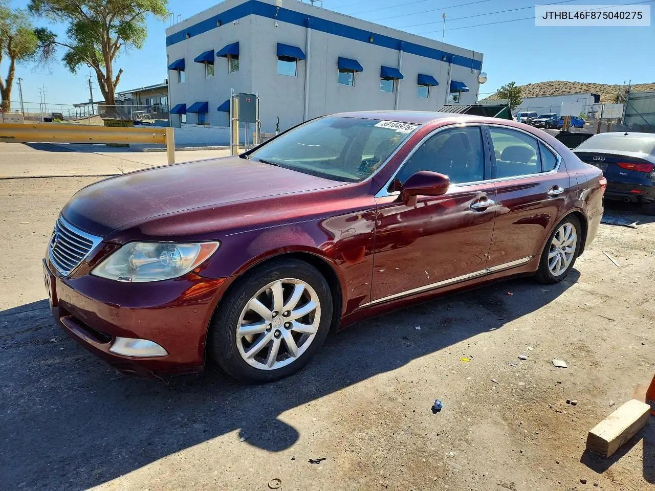 2007 Lexus Ls 460 VIN: JTHBL46F875040275 Lot: 59184976