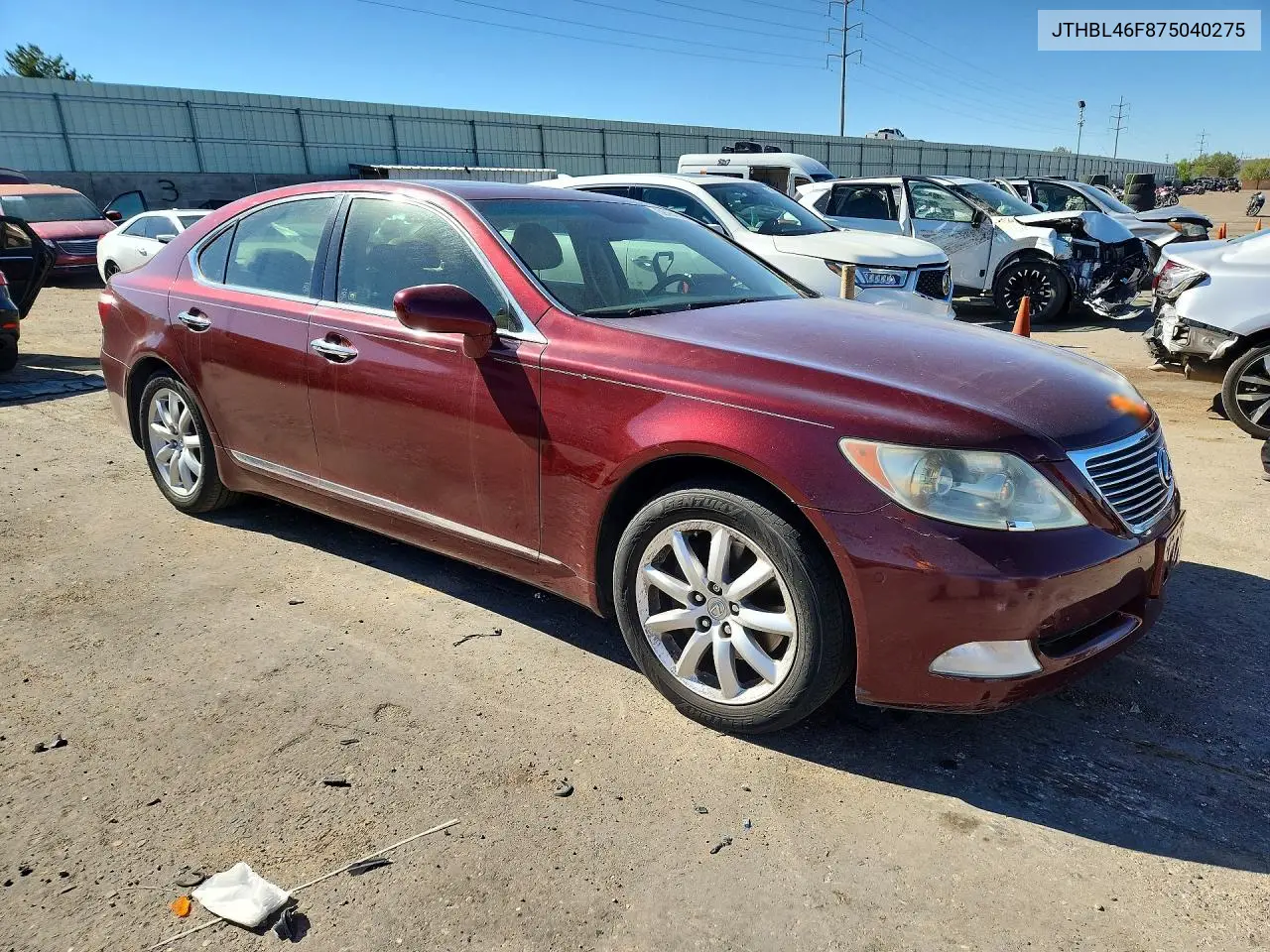 2007 Lexus Ls 460 VIN: JTHBL46F875040275 Lot: 59184976