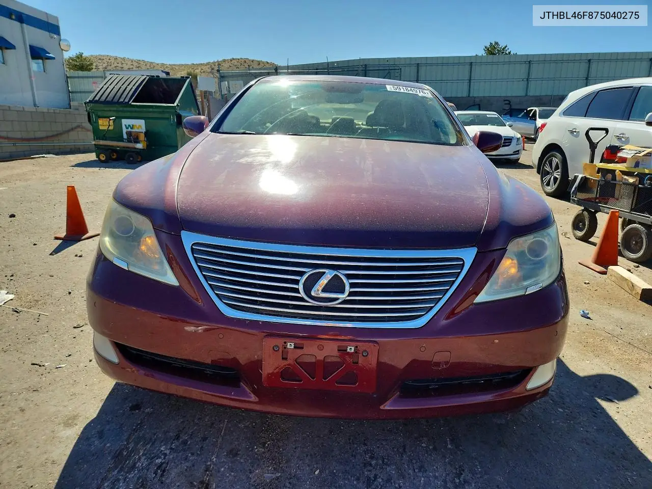 2007 Lexus Ls 460 VIN: JTHBL46F875040275 Lot: 59184976