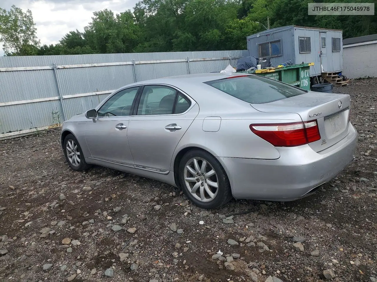 2007 Lexus Ls 460 VIN: JTHBL46F175045978 Lot: 60057926