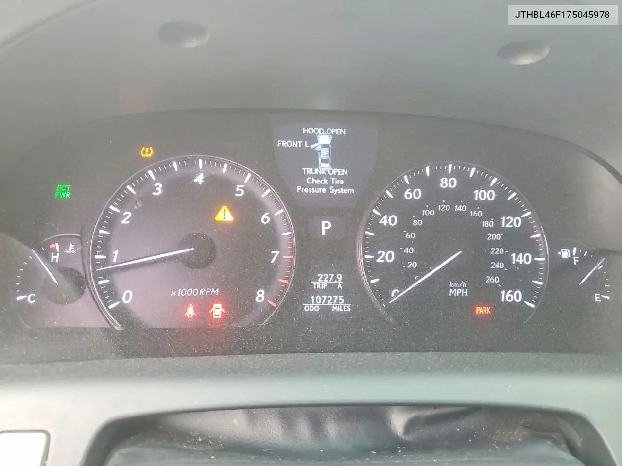 2007 Lexus Ls 460 VIN: JTHBL46F175045978 Lot: 60057926