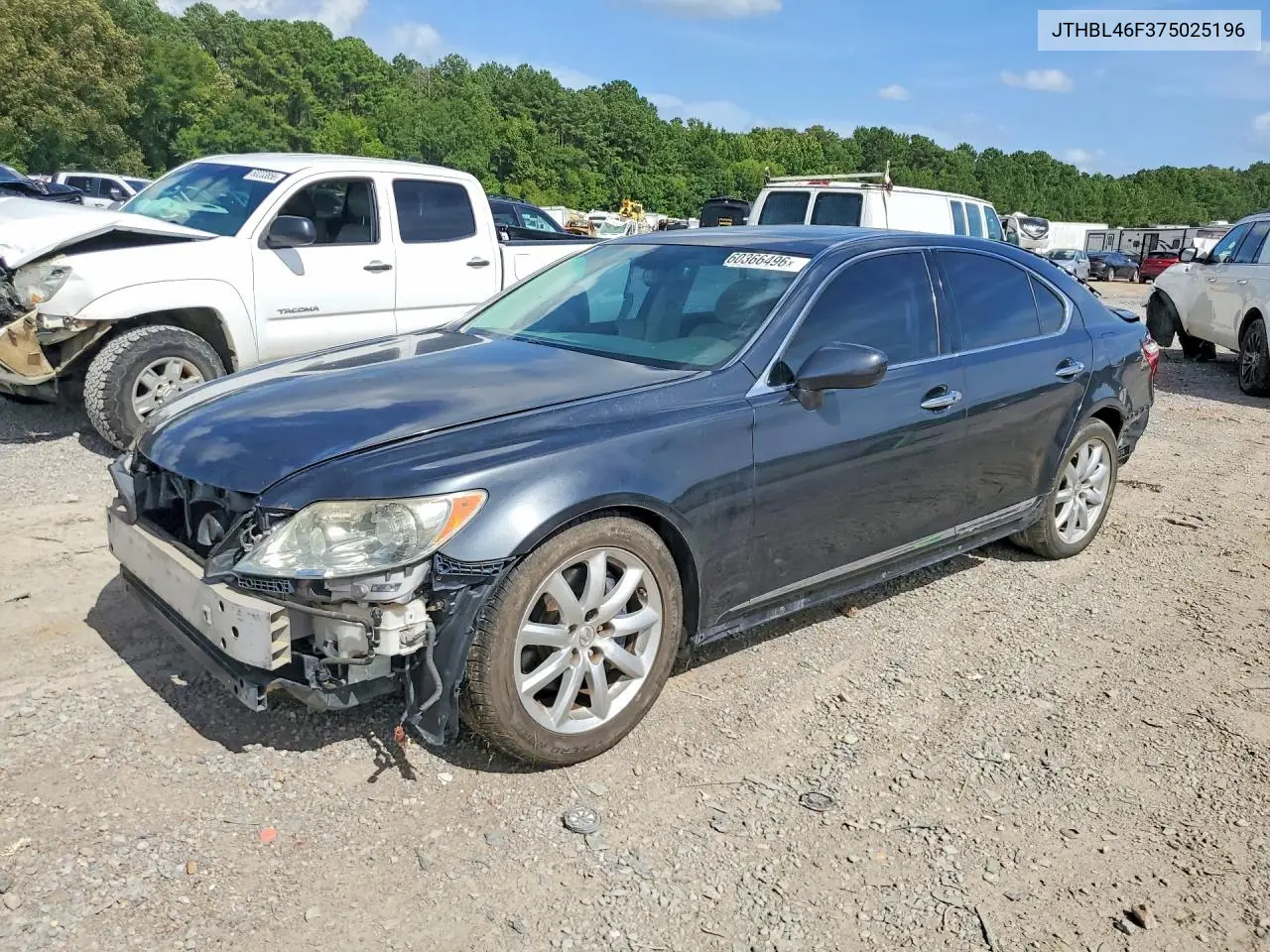2007 Lexus Ls 460 VIN: JTHBL46F375025196 Lot: 60366496