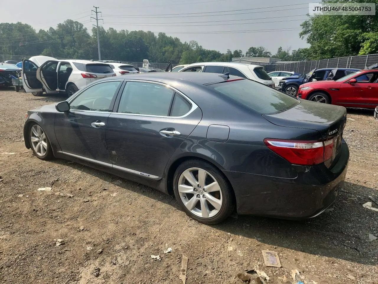 2008 Lexus Ls 600Hl VIN: JTHDU46F485004753 Lot: 59989226