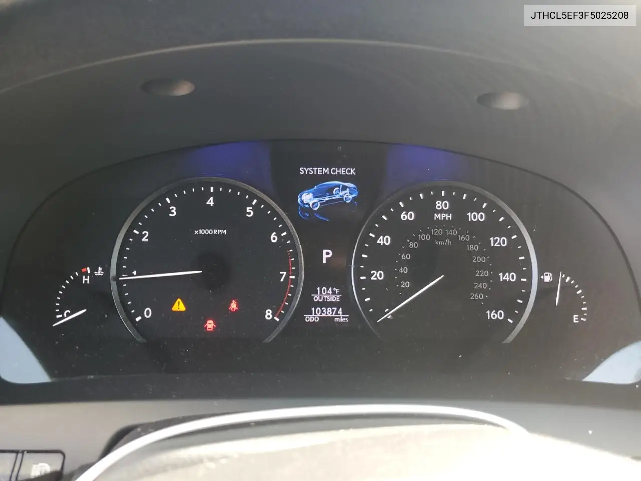 2015 Lexus Ls 460 VIN: JTHCL5EF3F5025208 Lot: 59785585