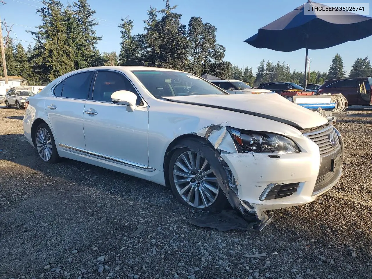 2016 Lexus Ls 460 VIN: JTHCL5EF2G5026741 Lot: 61240466