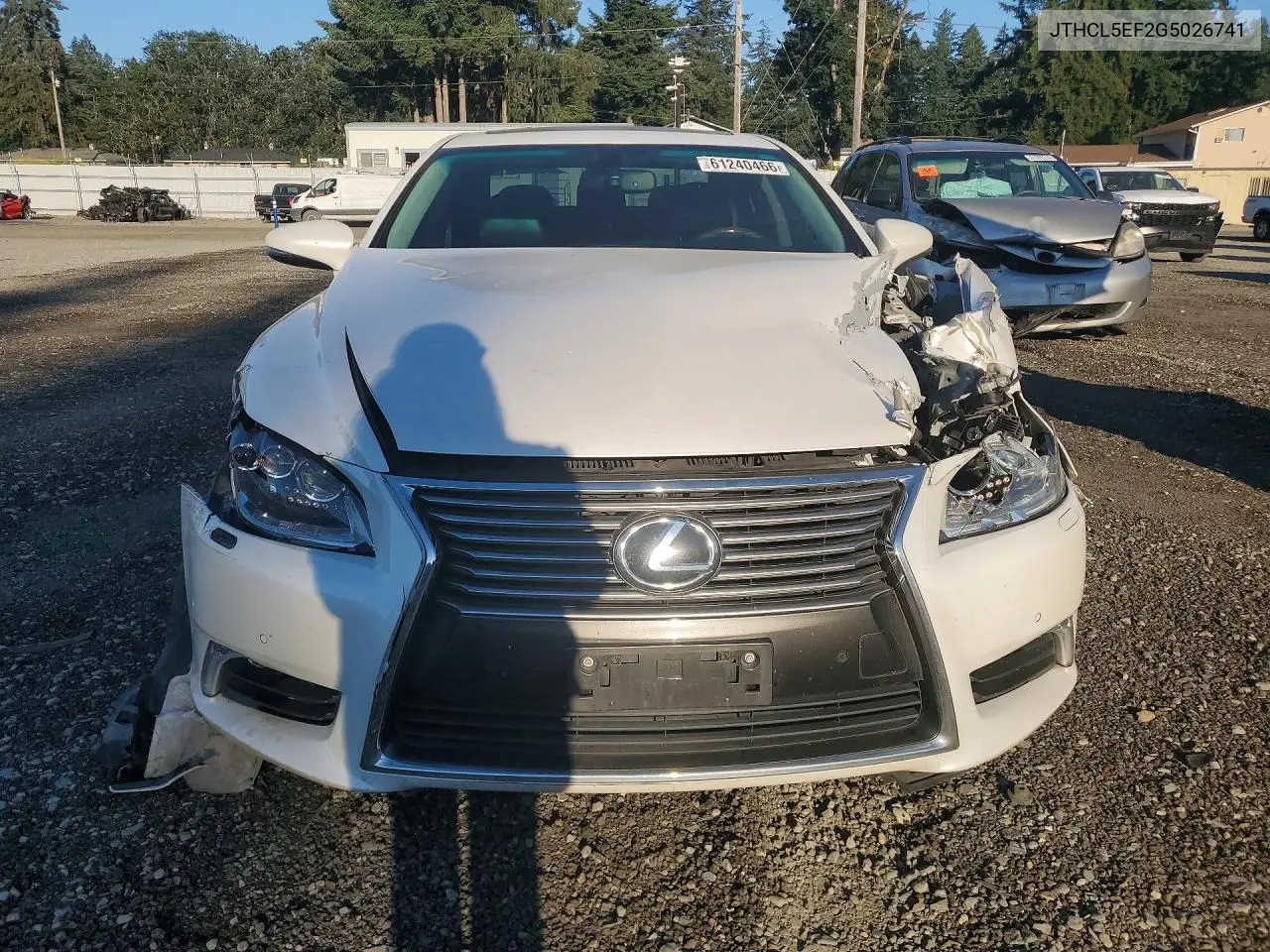 2016 Lexus Ls 460 VIN: JTHCL5EF2G5026741 Lot: 61240466