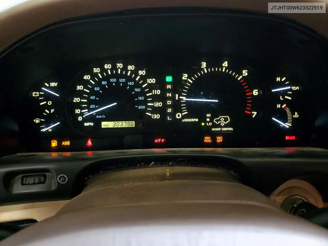 2002 Lexus Lx 470 VIN: JTJHT00W623522919 Lot: 59704996