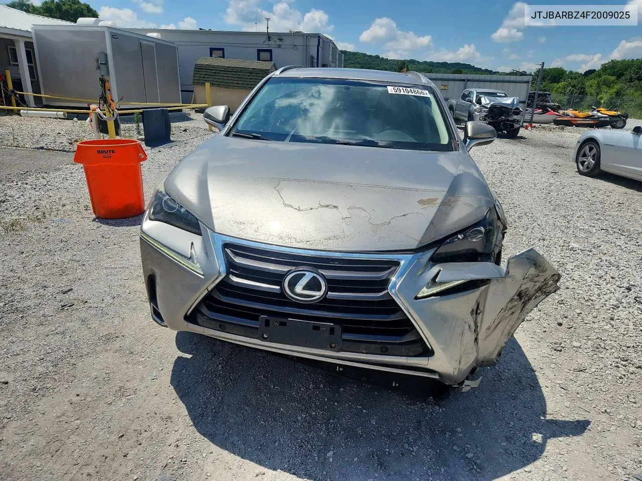 2015 Lexus Nx 200T VIN: JTJBARBZ4F2009025 Lot: 59104866