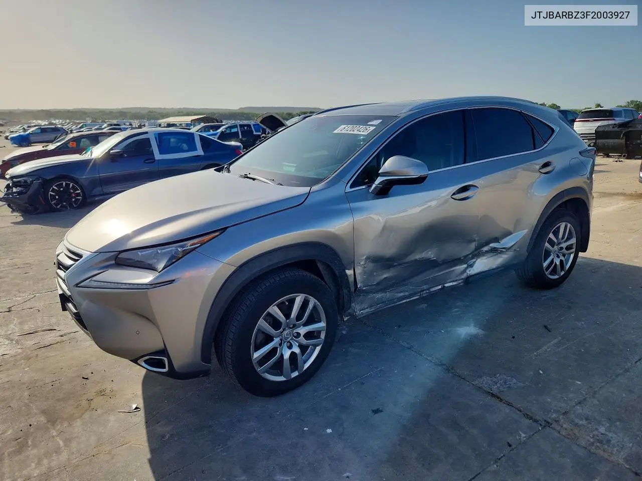 2015 Lexus Nx 200T VIN: JTJBARBZ3F2003927 Lot: 61202426