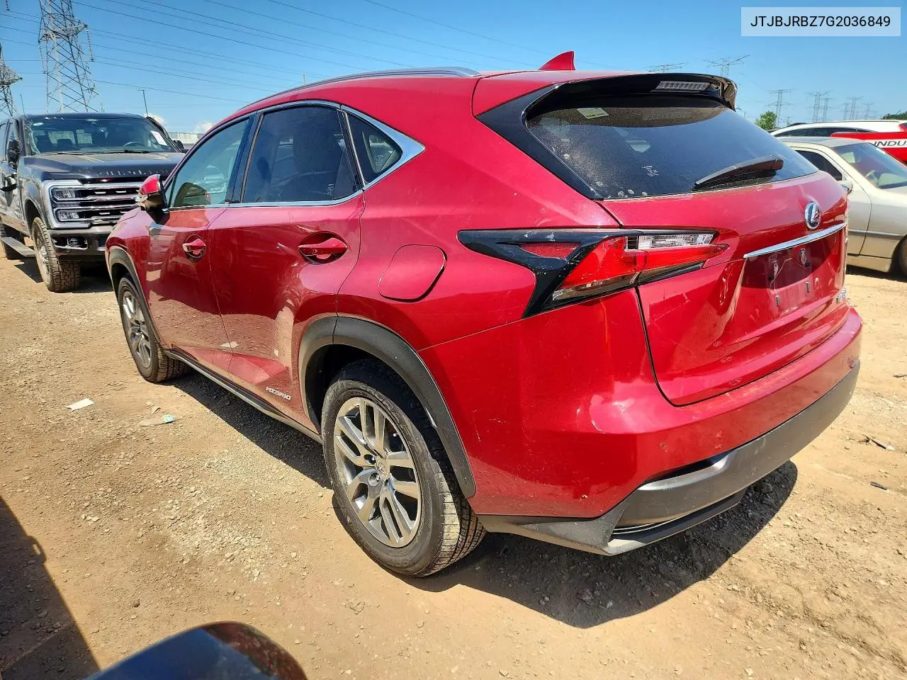 2016 Lexus Nx 300H VIN: JTJBJRBZ7G2036849 Lot: 60481096