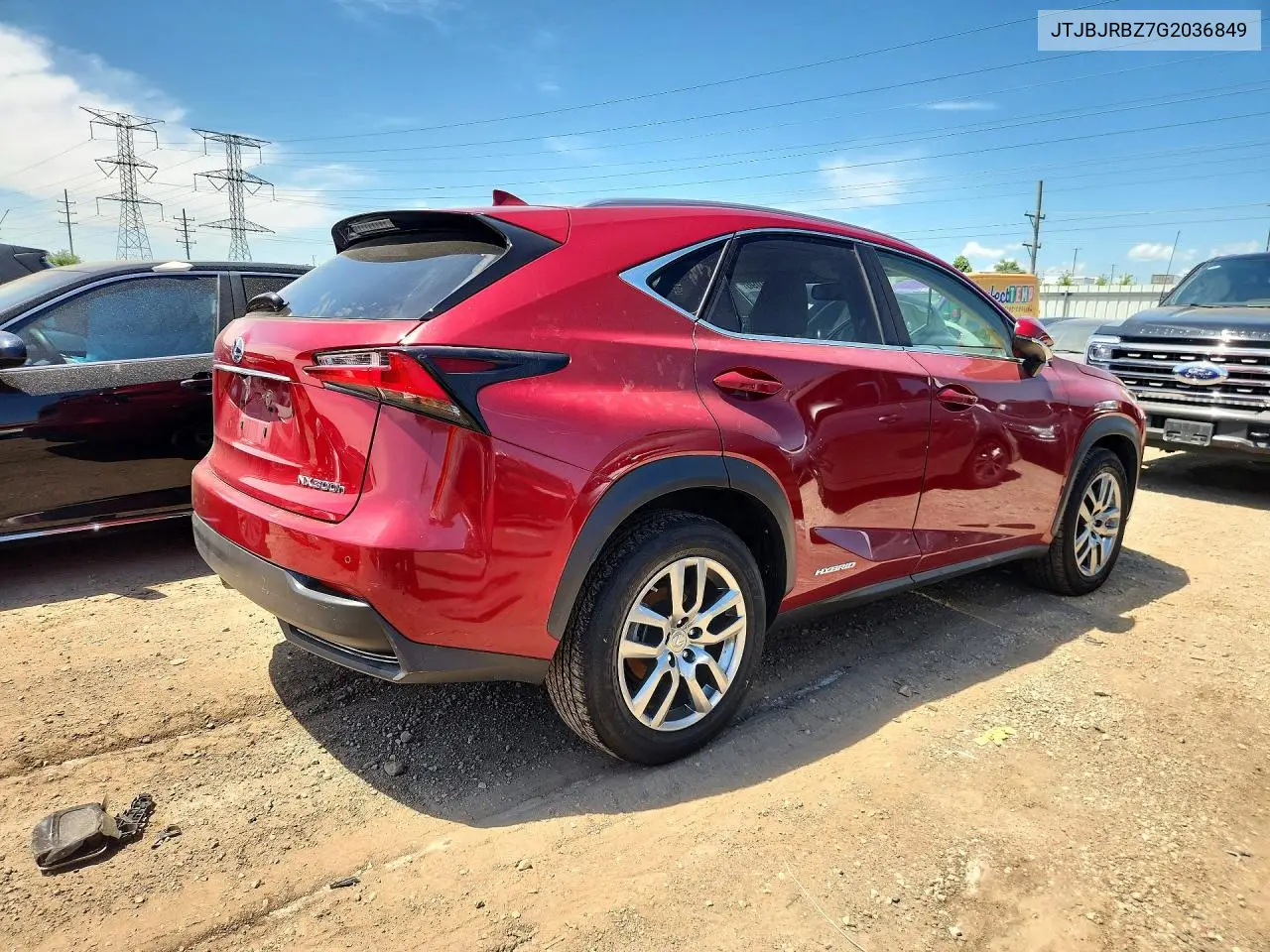 2016 Lexus Nx 300H VIN: JTJBJRBZ7G2036849 Lot: 60481096