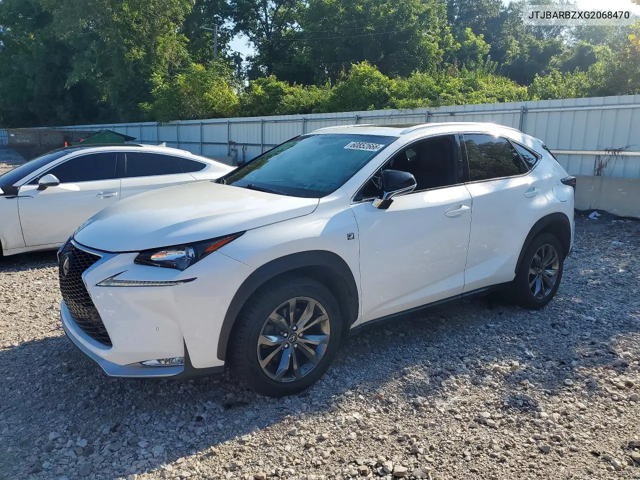 2016 Lexus Nx 200T F Sport VIN: JTJBARBZXG2068470 Lot: 60852666